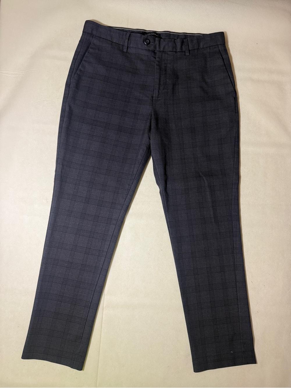 Banana Republic Navy Plaid Dress Pants